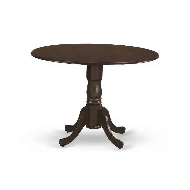 HomeStock Belmont, ensemble de salle à manger 3 pièces, base de table piédestal, table ronde, avec chaises sans accoudoirs, Espresso