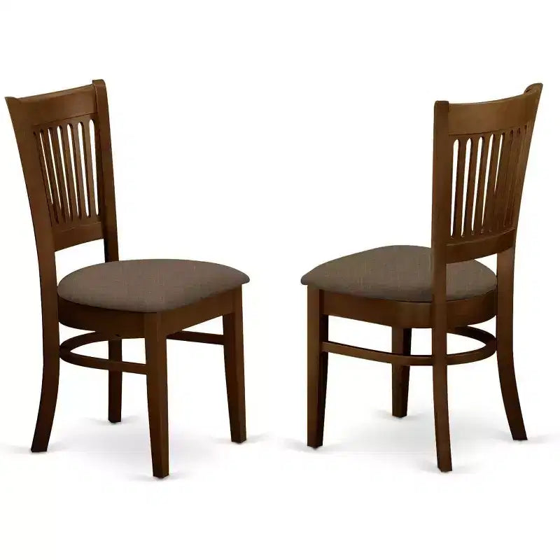 HomeStock Belmont, ensemble de salle à manger 3 pièces, base de table piédestal, table ronde, avec chaises sans accoudoirs, Espresso