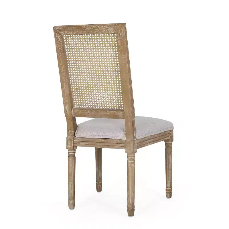 Christopher Knight Home Pampas Ensemble de salle à manger extensible 7 pièces en tissu et rotin style rustique français