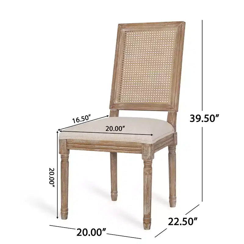 Christopher Knight Home Pampas Ensemble de salle à manger extensible 7 pièces en tissu et rotin style rustique français