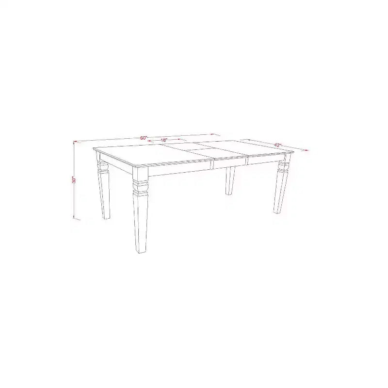Ensemble de cuisine pour chalet côtier - Table rectangulaire 5 pièces avec rallonge et 4 chaises Parsons - Pieds noirs