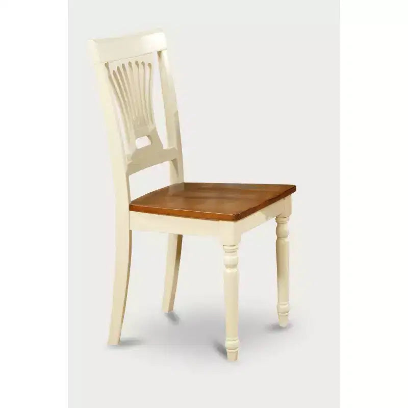 Ensemble de salle à manger 7 pièces, table ovale avec 6 chaises, finition cerisier et crème.