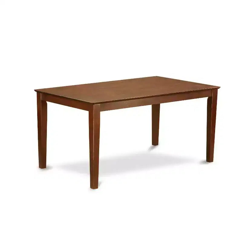 Ensemble de salle à manger HomeStock 7 pièces : table rectangulaire en bois massif finition acajou avec 6 chaises Parson
