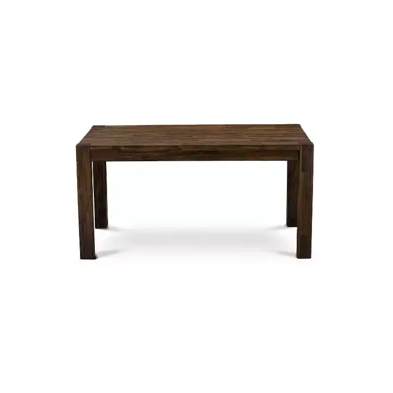 Table à manger HomeStock 7 pièces rectangulaire en bois massif finition chêne naturel avec 6 chaises Parson