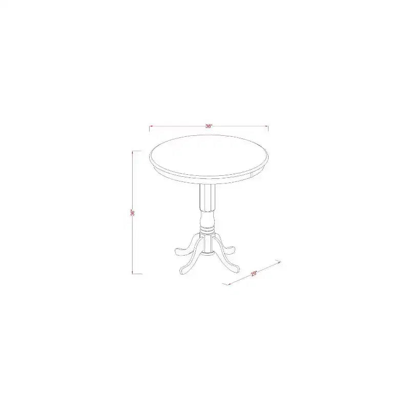 Ensemble de salle à manger hauteur comptoir - Table ronde 5 pièces et 4 chaises - Ensemble de cuisine moderne