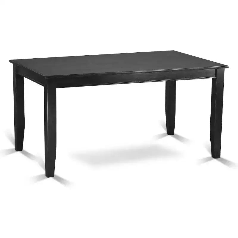 Ensemble de salle à manger 5 pièces HomeStock, plateau en bois massif au fini noir, rectangulaire, 4 places