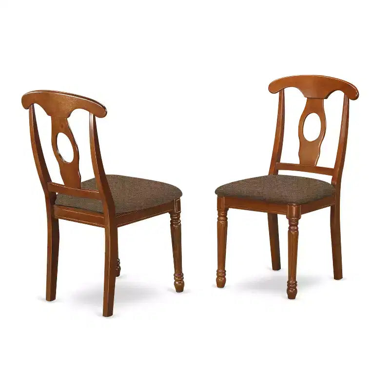 Ensemble de salle à manger 5 pièces - Table ovale avec rallonge papillon et 4 chaises de cuisine - Finition brun selle