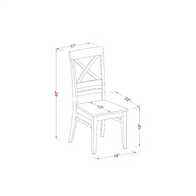 Table à manger ronde 5 pièces, plateau en bois massif finition noire, avec 4 chaises avec
