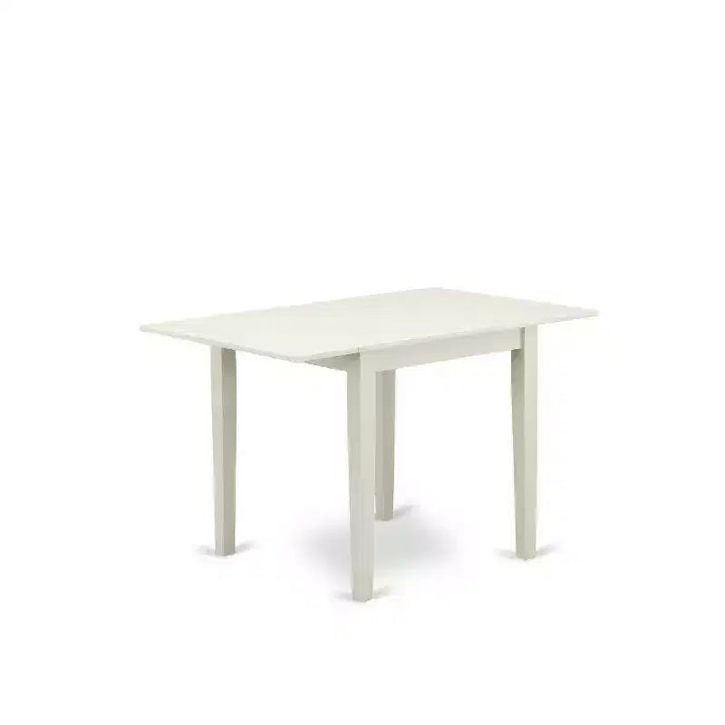Ensemble de salle à manger 5 pièces en bois massif à plateau blanc lin (4 places)