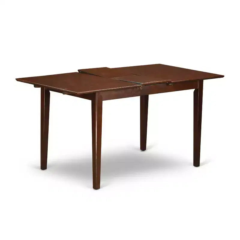 Ensemble de salle à manger 7 pièces - Table rectangulaire avec rallonge papillon et 6 chaises - Finition acajou
