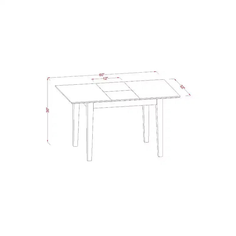 Ensemble de salle à manger 7 pièces - Table rectangulaire avec rallonge papillon et 6 chaises - Finition acajou