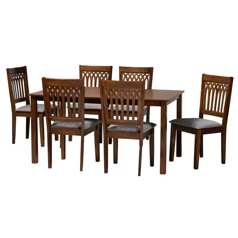 Ensemble de salle à manger Baxton Studio Genesis moderne en tissu et bois