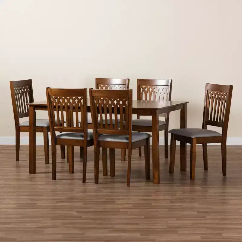 Ensemble de salle à manger Baxton Studio Genesis moderne en tissu et bois