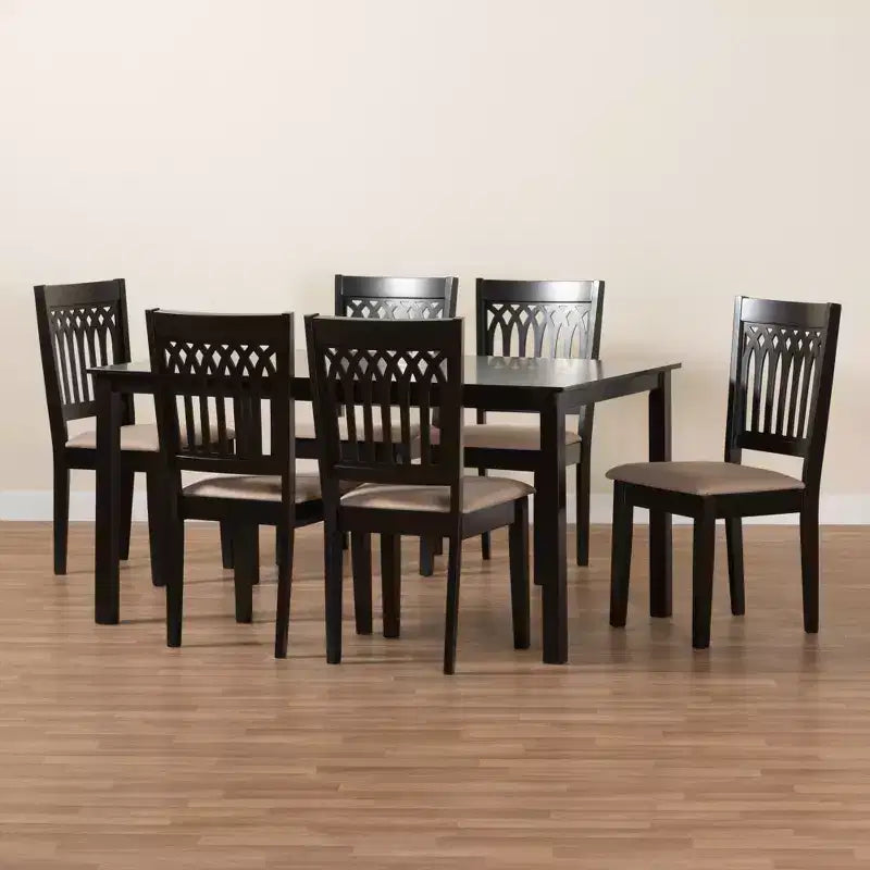 Ensemble de salle à manger Baxton Studio Genesis moderne en tissu et bois