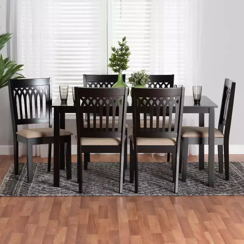 Ensemble de salle à manger Baxton Studio Genesis moderne en tissu et bois