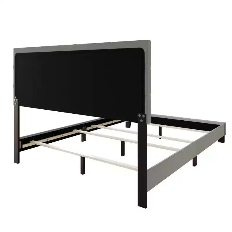 Lit panneau Sara Home Design avec 2 tables de chevet gris