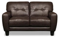 Curt 63 Genuine Leather Loveseat with Button Tufting