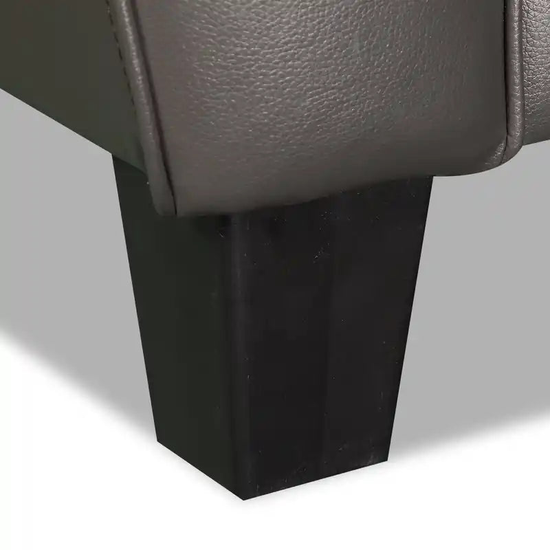 Causeuse en cuir véritable de 63 po avec capitonnage à boutons