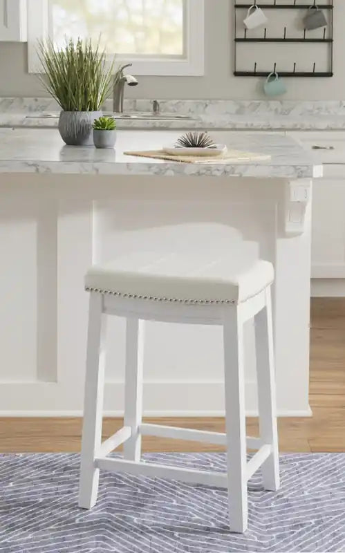 Tabouret de comptoir sans dossier en tissu