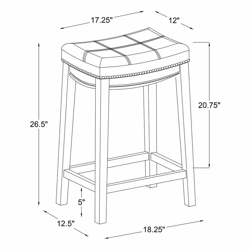 Tabouret de comptoir sans dossier en tissu