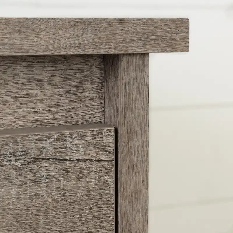 Table de chevet à 1 tiroir avec espace de rangement ouvert - Chêne vieilli