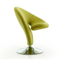Manhattan Comfort Curl Polished Chrome Wool Blend Swivel Accent Chair