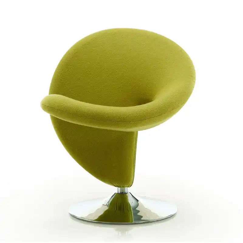 Fauteuil pivotant en mélange de laine chromé poli Curl