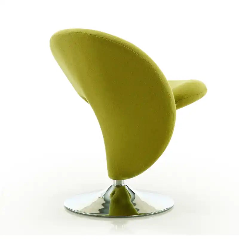 Fauteuil pivotant en mélange de laine chromé poli Curl