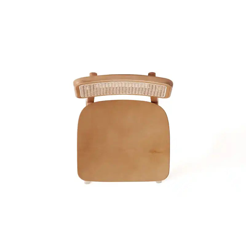 Tabouret de bar hauteur comptoir – Noir et cannage naturel