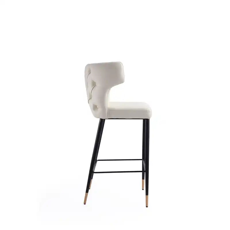 41.34 Tabouret de bar en bois - Crème, Noir et Or