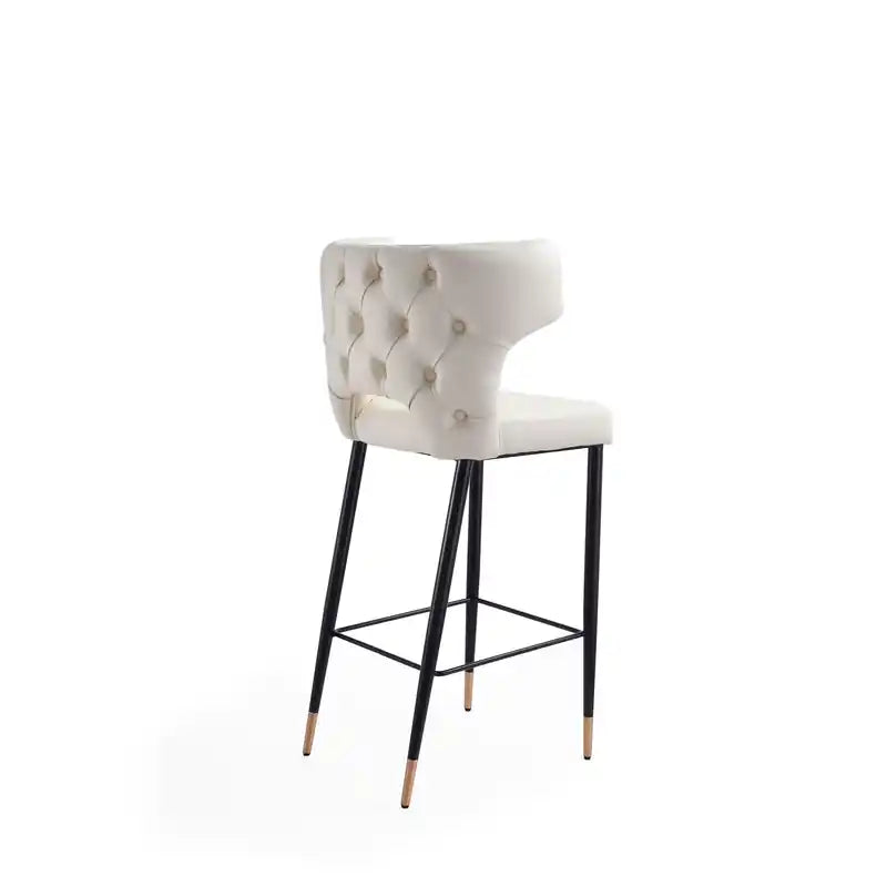 41.34 Tabouret de bar en bois - Crème, Noir et Or