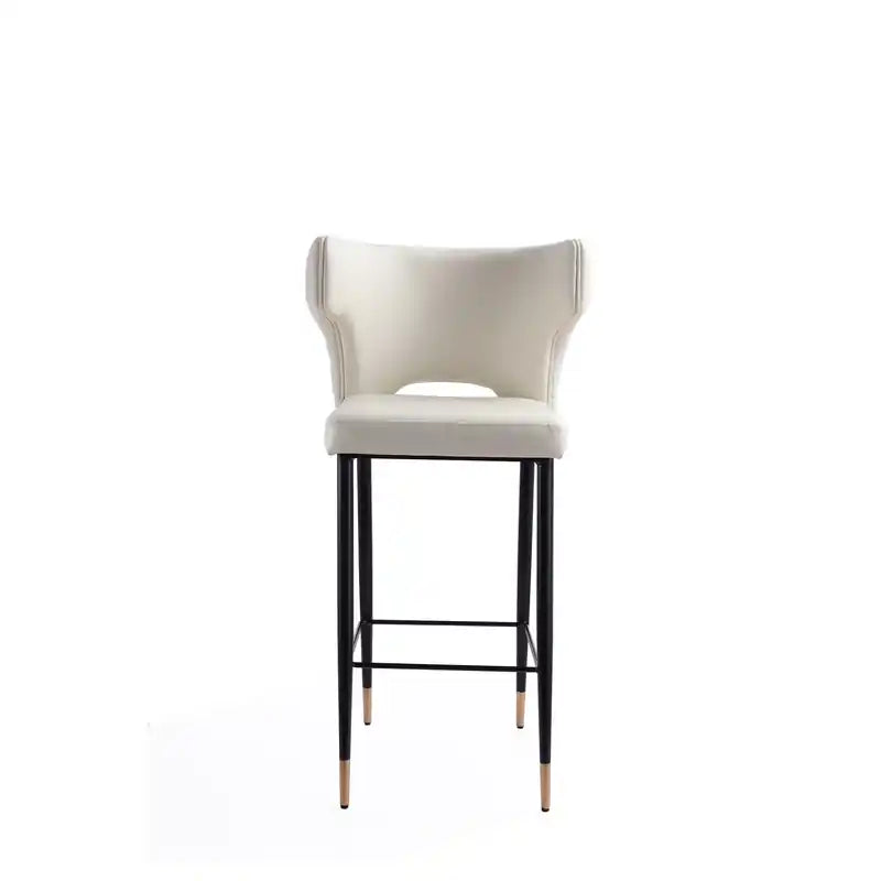 41.34 Tabouret de bar en bois - Crème, Noir et Or