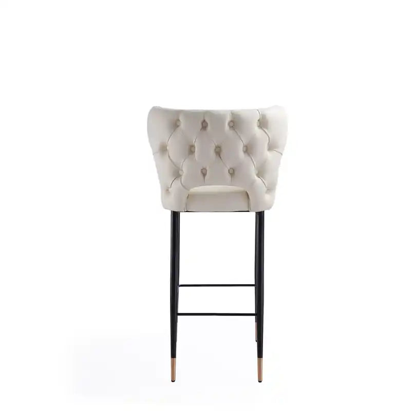 41.34 Tabouret de bar en bois - Crème, Noir et Or