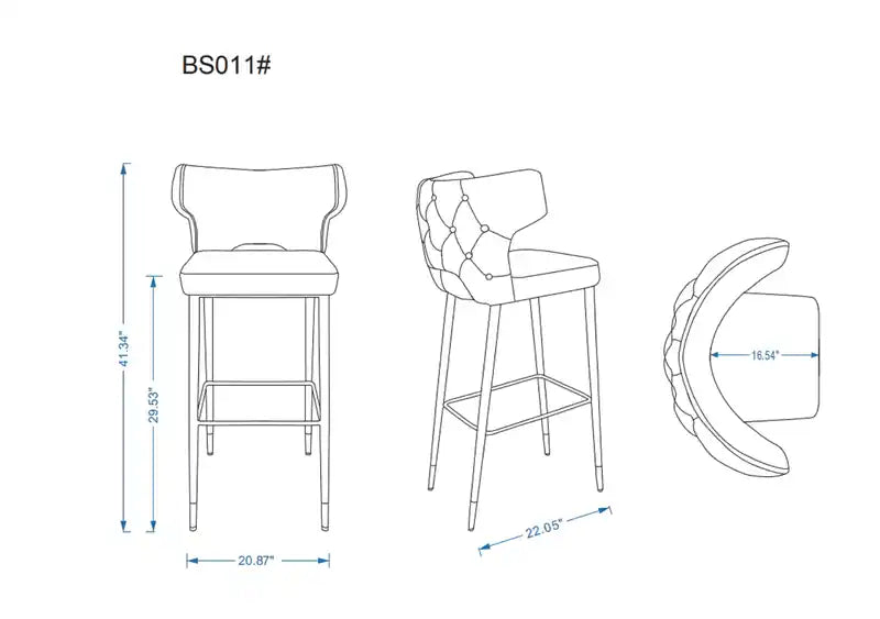 41.34 Tabouret de bar en bois - Crème, Noir et Or