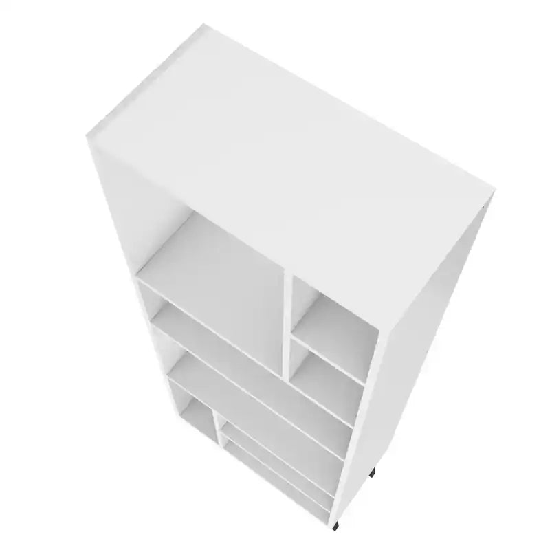 Grande bibliothèque à 8 étagères - Blanc et noir