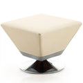 Manhattan Comfort Diamond Polished Chrome Swivel Ottoman