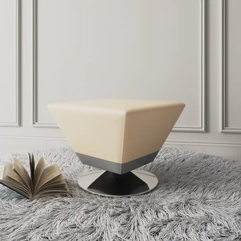 Ottoman pivotant Diamond en chrome poli