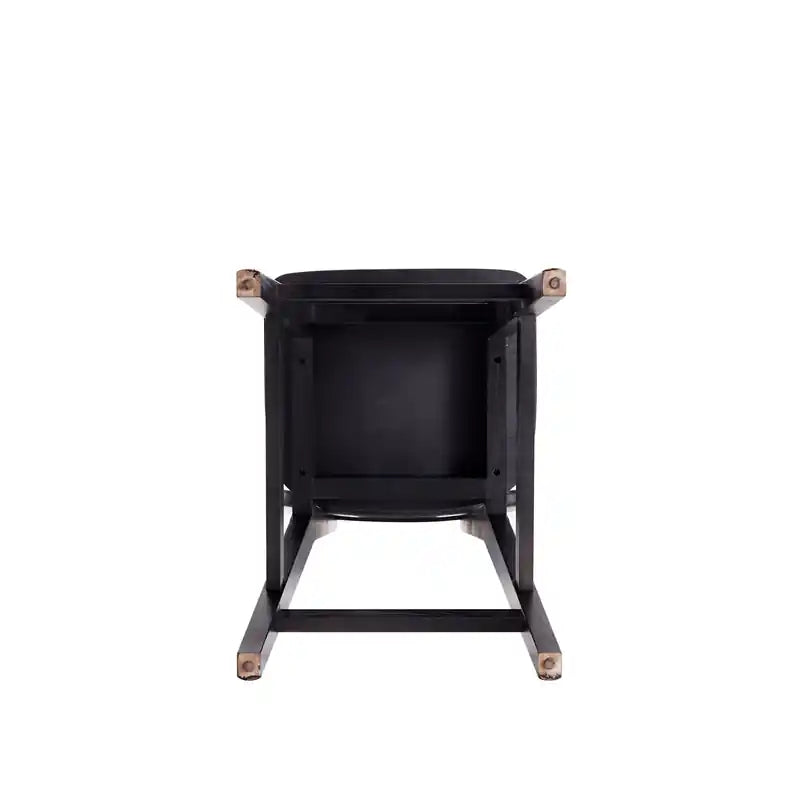 Tabouret de bar hauteur comptoir – Noir et cannage naturel