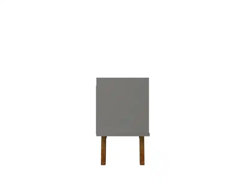 Meuble TV de style Mid-Century Modern 70.86 avec pieds en bois massif - Gris et naturel