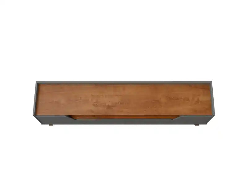 Meuble TV de style Mid-Century Modern 70.86 avec pieds en bois massif - Gris et naturel