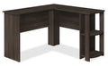 Eason 47 L-Shaped Office Desk with Shelf- Oak