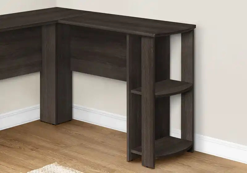 Bureau d'angle en L de 47" avec étagère - Chêne