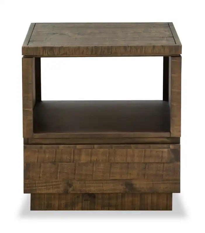 Table de chevet rustique en pin avec rangement de 56 cm