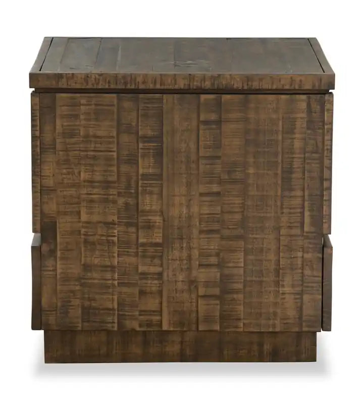 Table de chevet rustique en pin avec rangement de 56 cm