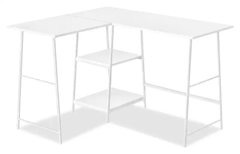 Evlin 42 L-Shaped Office Desk with Shelves
