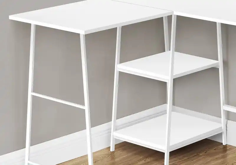Bureau d'angle en L de 42 pouces avec étagères