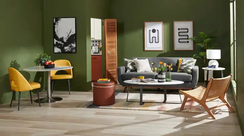 Canapé Condo en Tissu Effet Lin avec Pieds en Bois - Gris Anthracite