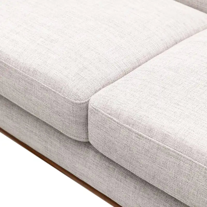 Canapé Condo en Tissu Effet Lin avec Pieds en Bois - Gris Anthracite