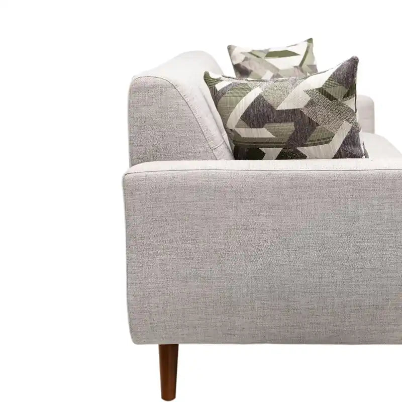 Canapé Condo en Tissu Effet Lin avec Pieds en Bois - Gris Anthracite