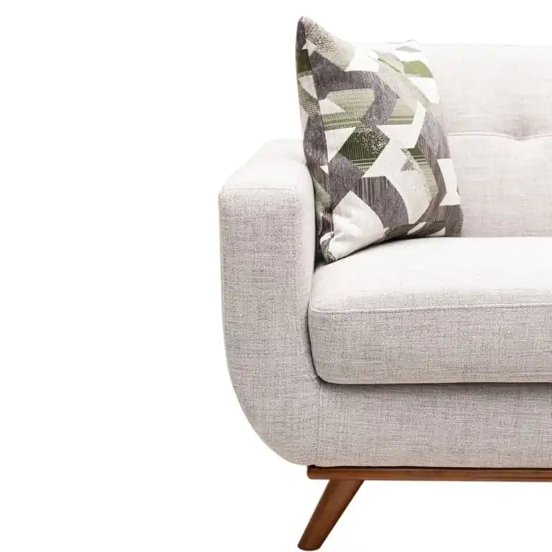 Canapé Condo en Tissu Effet Lin avec Pieds en Bois - Gris Anthracite